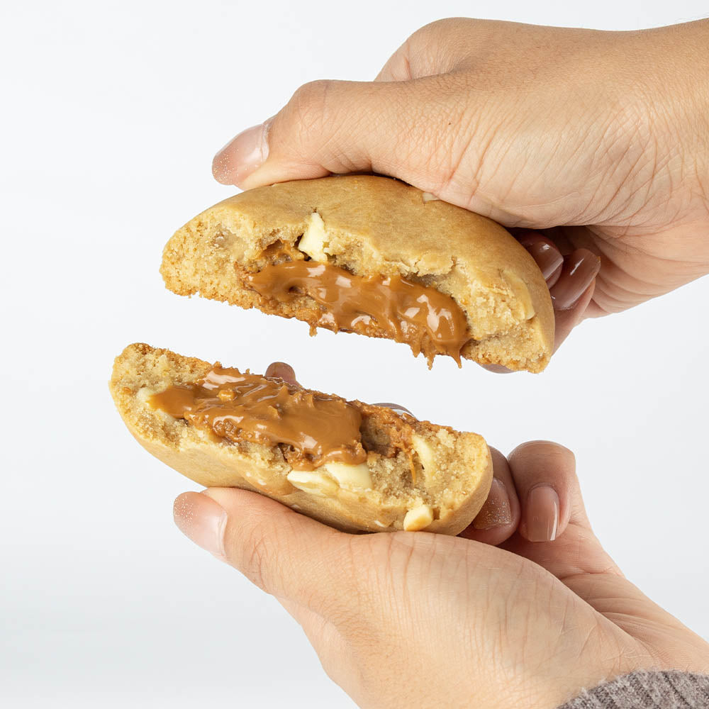 White Choc Caramel Loaded with Biscuit Butter 100g - Protein Cookies