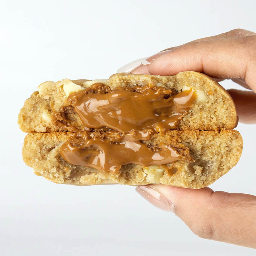 White Choc Caramel Loaded with Biscuit Butter 100g - Protein Cookies