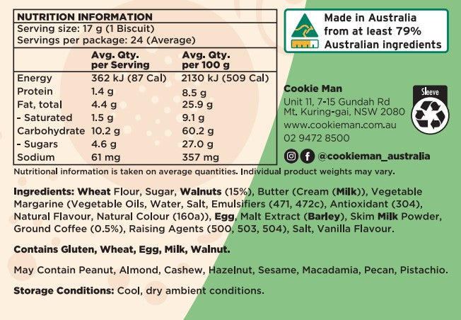 Coffee Walnut 400g - Traditional Biscuits