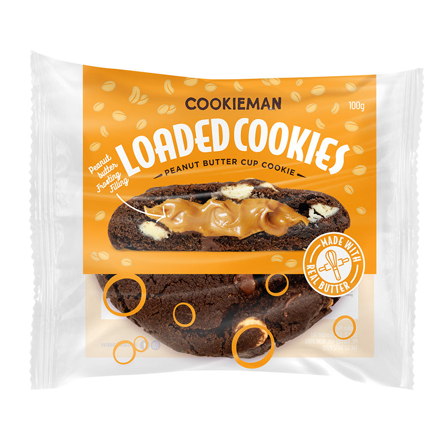 Peanut Butter Cup Loaded Cookies 100g x 12 - Ambient Loaded (Retail)