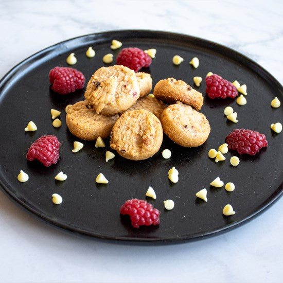 4kg Raspberry White Chocolate Cookies - Bite Size Biscuits